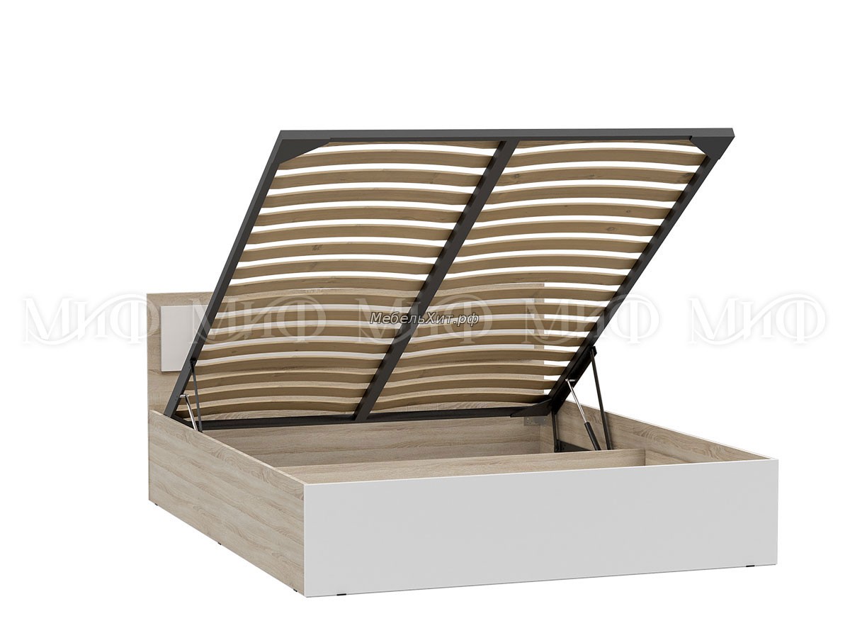 Мартина Кровать с подъемным механизмом 1,4м (Белый, сонома)